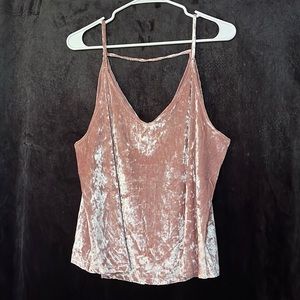 pink velvet tank top